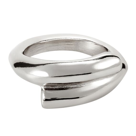 Серебряное кольцо женское в виде двух заполненных трубок UNOde50 Crossed legs, Размер (мм): 18,3-18,7