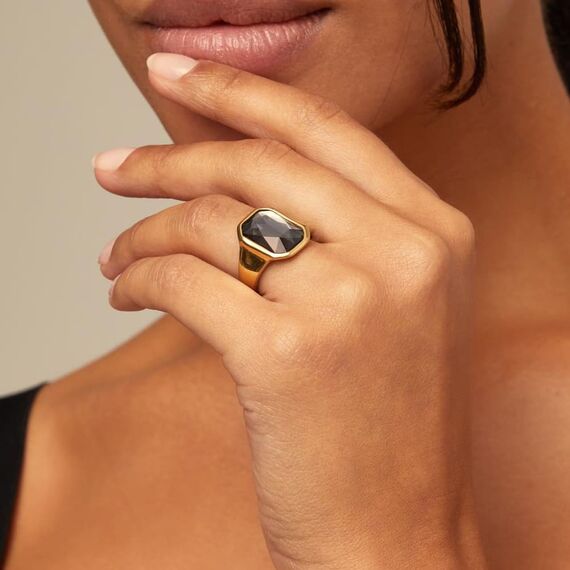 Золотое кольцо женское с кристаллом Сваровски UNOde50 Lock, Размер (мм): 19,1-19,5, изображение 2