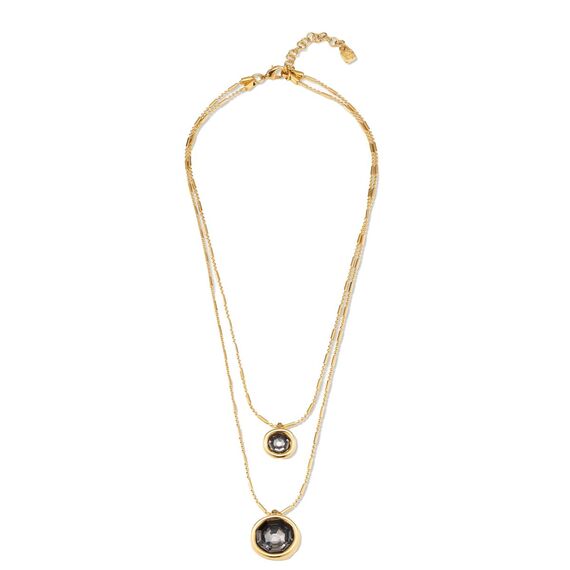 Золотое колье двойное с кристаллами Сваровски Неприятности UNOde50 Double Trouble