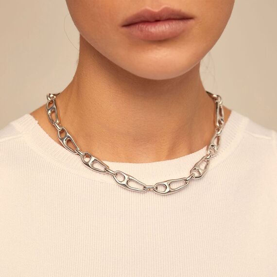 Серебряное ожерелье со звеньями в виде булавки Единственный UNOde50 Be the only one, изображение 5