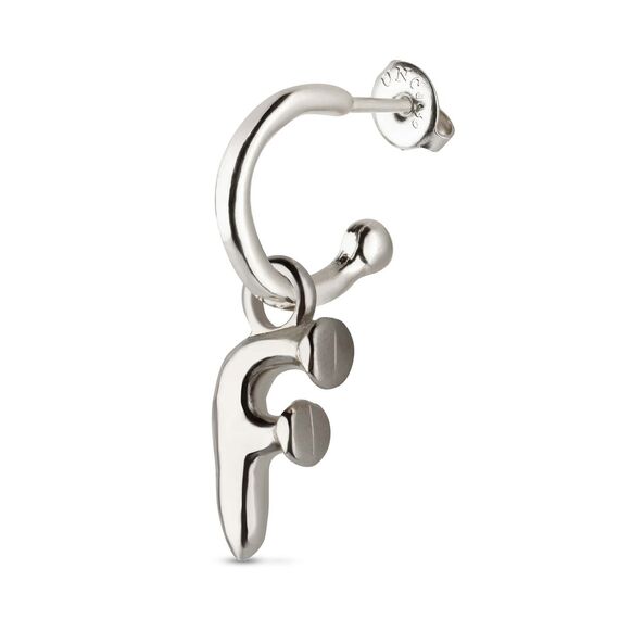 Серебряная подвеска для пирсинга Буква мини F UNOde50 CALL ME, изображение 2