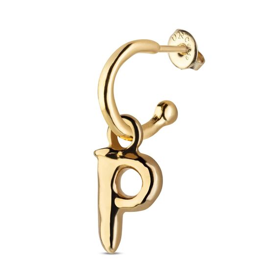 Золотая подвеска для пирсинга Буква мини P UNOde50 CALL ME, изображение 2