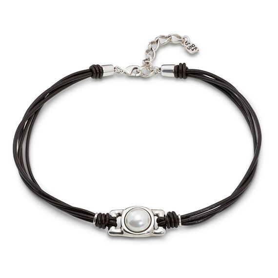 Ожерелье с жемчугом и  серебром. Дорогая. UNOde50 коллекция DARLING COL1770BPLMTL0U