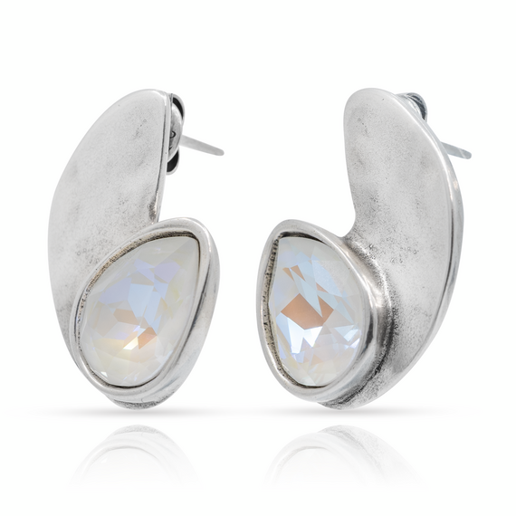 Серебряные серьги женские с кристаллами Сваровски UNOde50 Mrs Begum, изображение 2