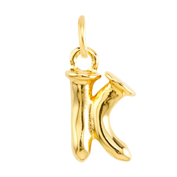 Золотая подвеска на цепочку Буква K малая UNOde50
