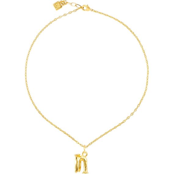 Золотая подвеска на цепочку Буква N малая UNOde50, изображение 3