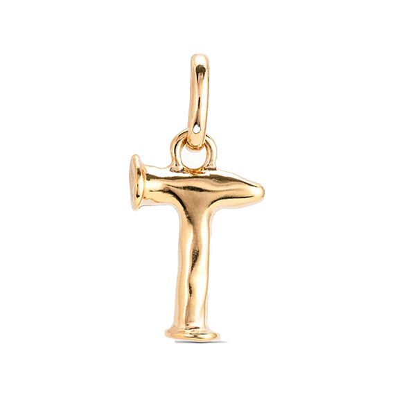 Золотая подвеска на цепочку Буква T малая UNOde50