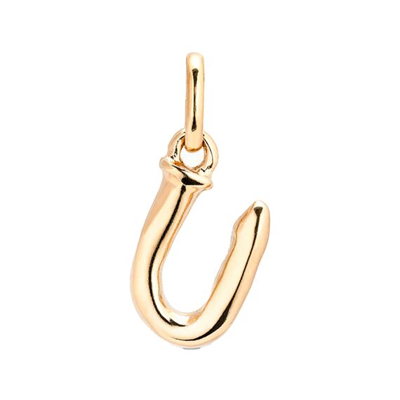 Золотая подвеска на цепочку Буква U малая UNOde50