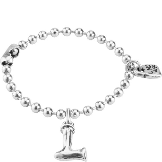 Серебряная подвеска на цепочку Буква L малая UNOde50, изображение 3