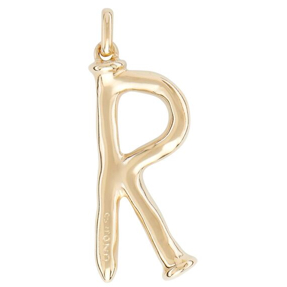Золотая подвеска на цепочку Буква R большая UNOde50