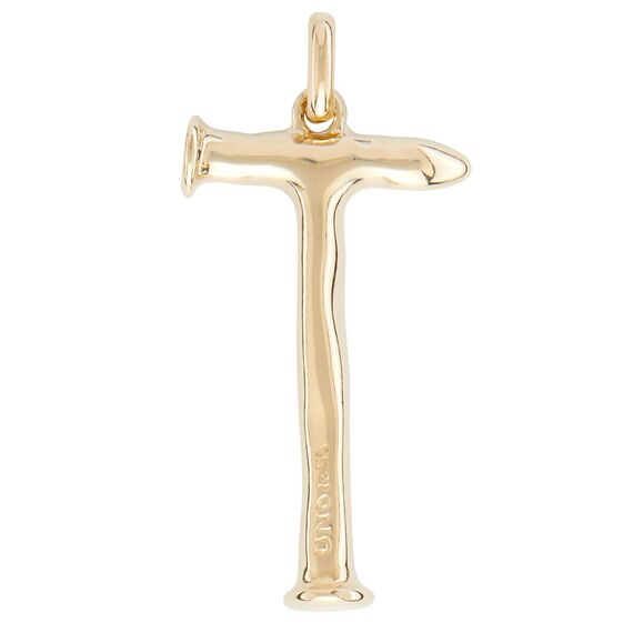 Золотая подвеска на цепочку Буква T большая UNOde50