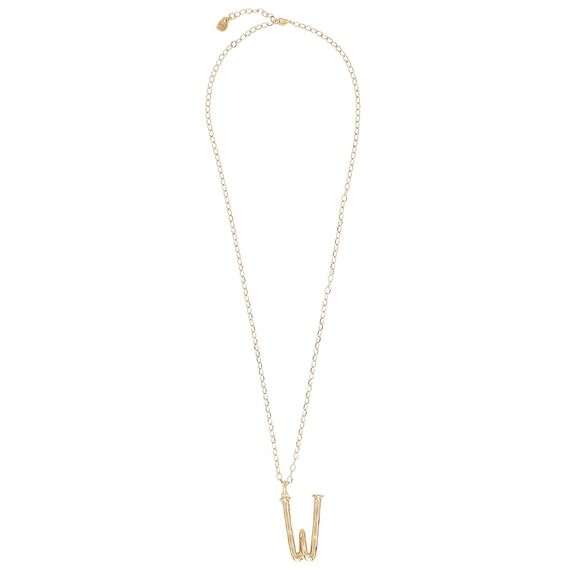 Золотая подвеска на цепочку Буква W большая UNOde50, изображение 2