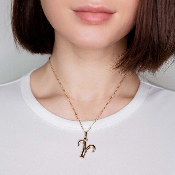 Золотая подвеска знак зодиака Овен UNOde50 Aries, изображение 3