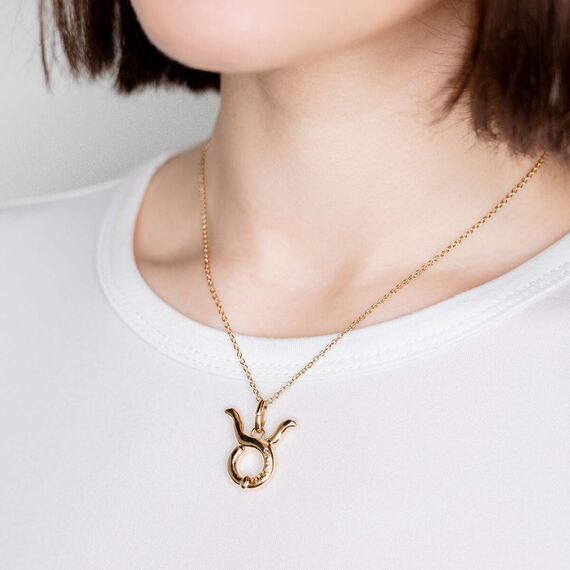 Золотая подвеска знак зодиака Телец UNOde50 Taurus, изображение 4