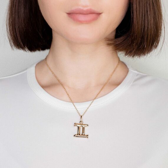 Золотая подвеска знак зодиака Близнецы UNOde50 Gemini, изображение 3