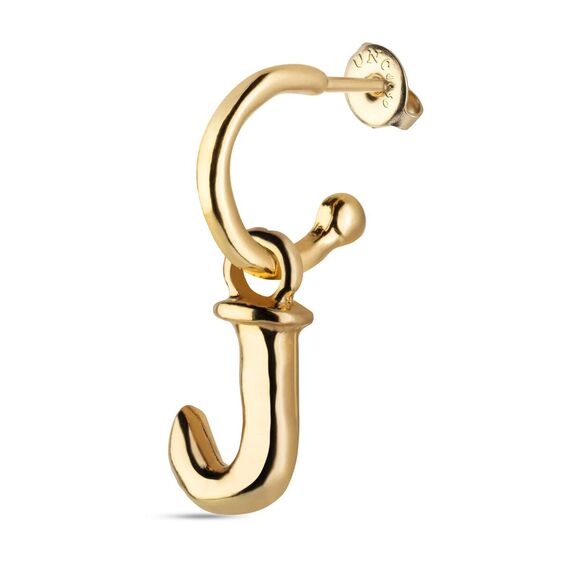 Золотая подвеска для пирсинга Буква мини J UNOde50 CALL ME, изображение 2