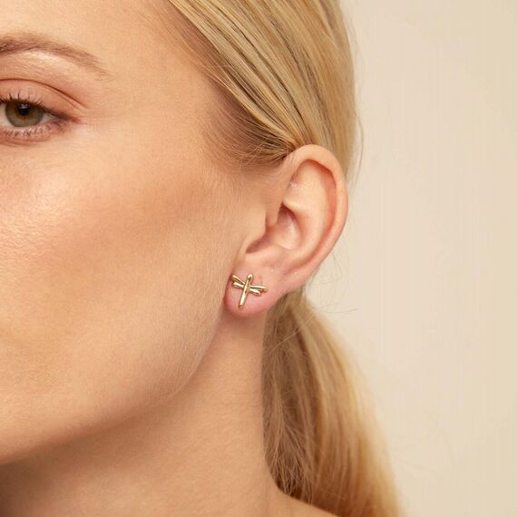 Золотая моносерьга для пирсинга Стрекоза UnoDe50 Fly high, изображение 3