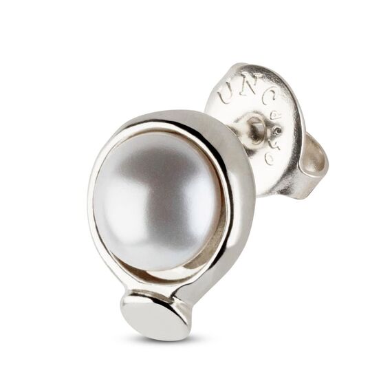 Серебряная моносерьга для пирсинга с жемчугом Вот это да! UNOde50 wOw!, изображение 2