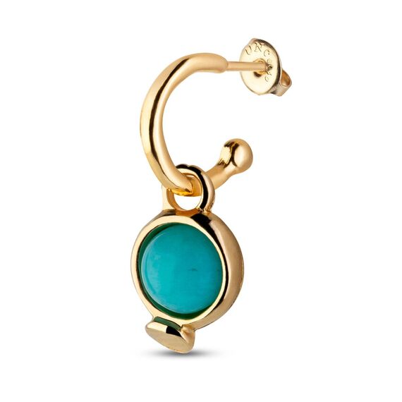 Золотая подвеска для пирсинга с натуральным камнем Вот это да! UNOde50 WoW!, изображение 4