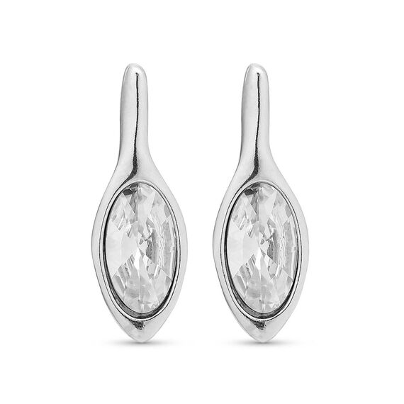 Серебряные серьги женские с кристаллами Swarovski белого цвета UNOde50 Spring