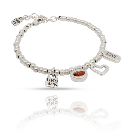 Серебряный браслет женский с пожеланием Любви Буду ждать тебя UNOde50, изображение 2