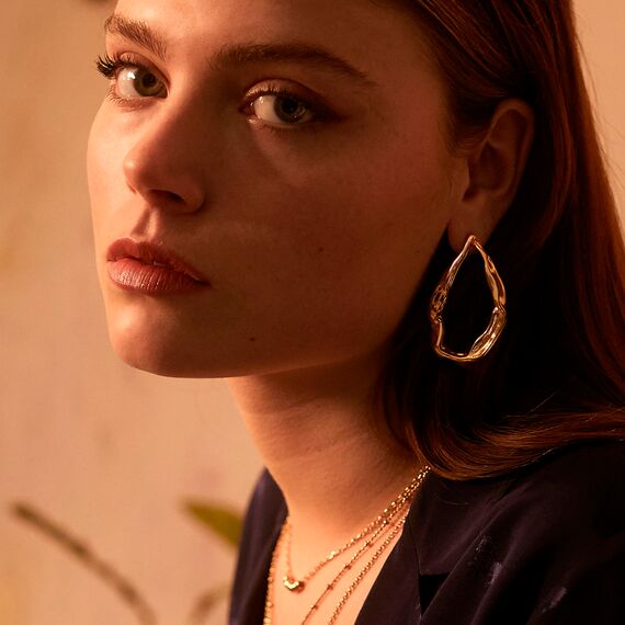 Золотые серьги женские крупные Прилив UNOde50 Tide, изображение 3