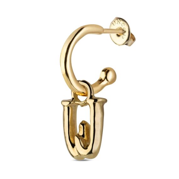Золотая подвеска для пирсинга Буква мини W UNOde50 CALL ME, изображение 2