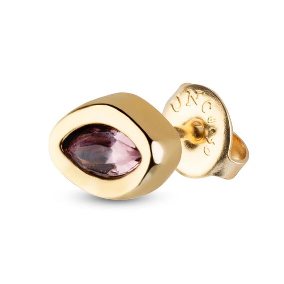 Золотая моносерьга для пирсинга с кристаллом Сваровски Сияние UNOde50 Leaky, изображение 2