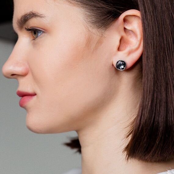 Серебряные серьги женские с кристаллами Сваровски UNOde50 Mademoiselle, изображение 4