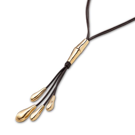 Колье из натуральной кожи с золотом Оставь меня UNOde50 Leaf me alone, изображение 3