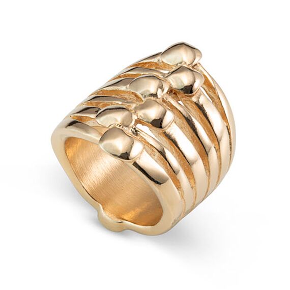 Золотое кольцо женское многослойное UNOde50 MATCHING, Размер (мм): 17,3-17,7