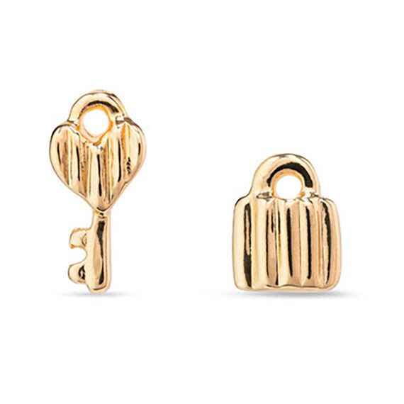Золотые серьги женские Ключ и замок UNOde50 Unlock