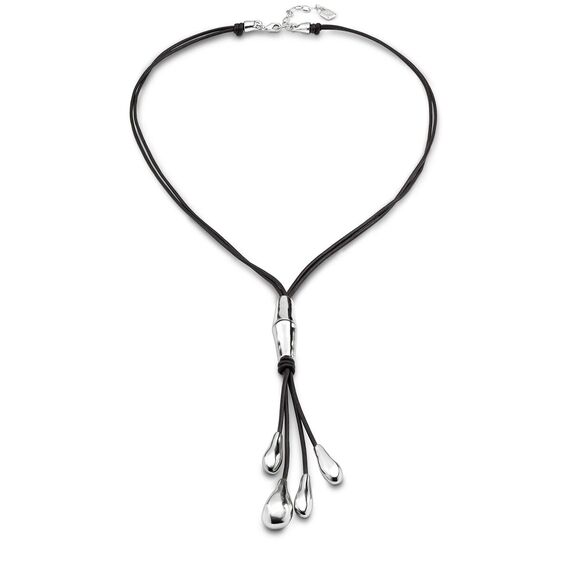 Колье из натуральной кожи с серебром Оставь меня UNOde50 Leaf me alone, изображение 2