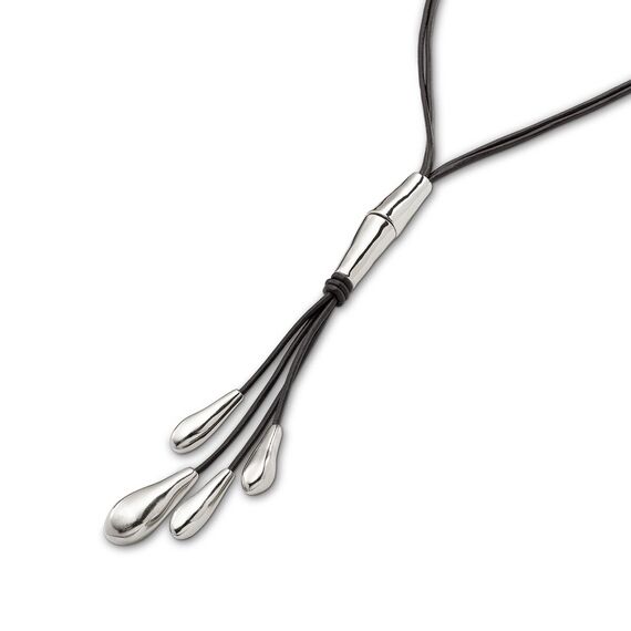 Колье из натуральной кожи с серебром Оставь меня UNOde50 Leaf me alone, изображение 3