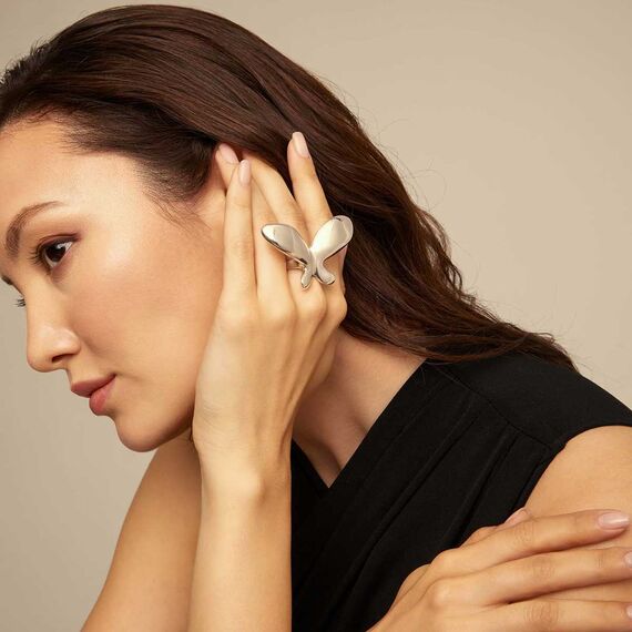 Серебряное кольцо женское Бабочка большая UNOde50 Wings, Размер (мм): 18,3-18,7, изображение 3