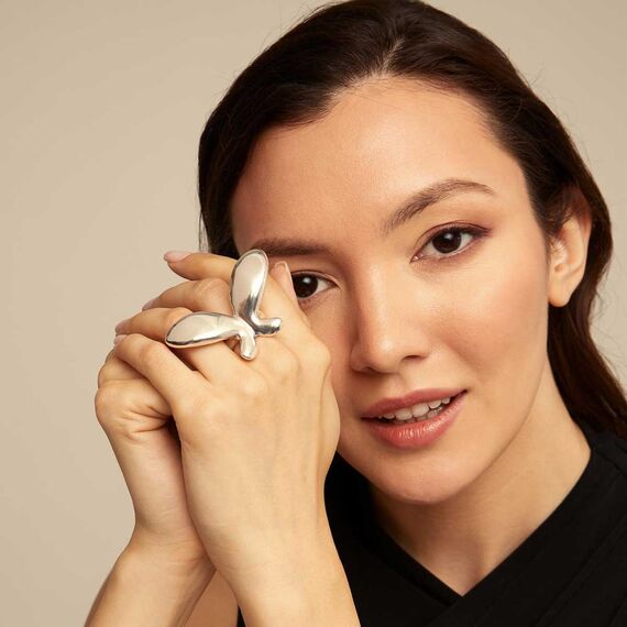 Серебряное кольцо женское Бабочка большая UNOde50 Wings, Размер (мм): 18,3-18,7, изображение 4