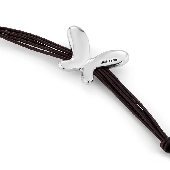 Кожаный браслет женский с серебром Бабочка UNOde50 Butterfly Effect, изображение 2