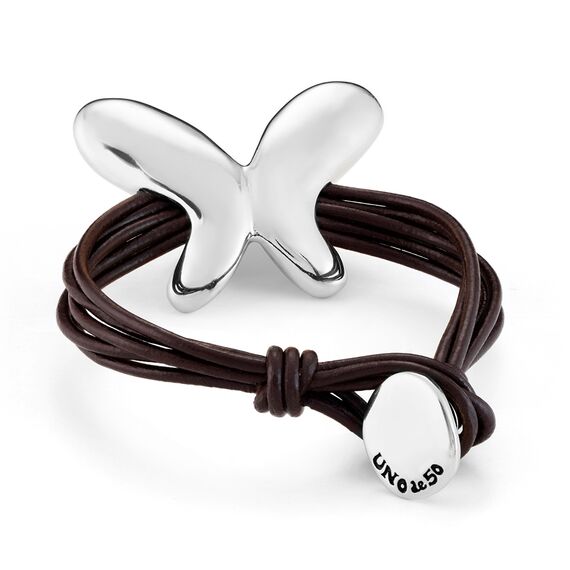Кожаный браслет женский с серебром Бабочка UNOde50 Butterfly Effect, изображение 3