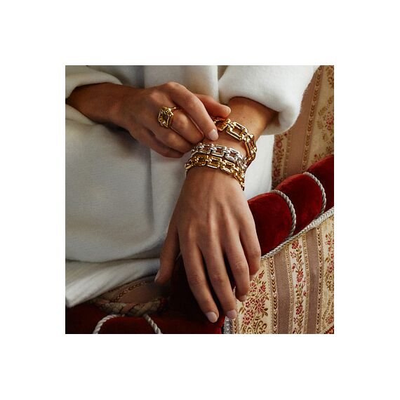 Серебряный браслет женский с квадратными звеньями UNOde50 Femme Fatale, Размер (мм): 155, изображение 2