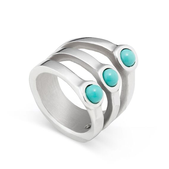 Серебряное кольцо многослойное с муранским стеклом UNOde50 Soul, Размер (мм): 18,3-18,7