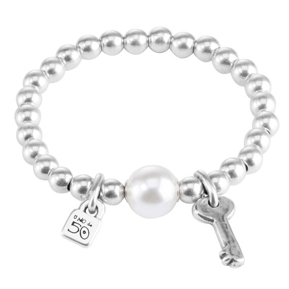 Серебряный браслет женский с жемчужиной UNOde50 Llavestruz, Размер (мм): 155