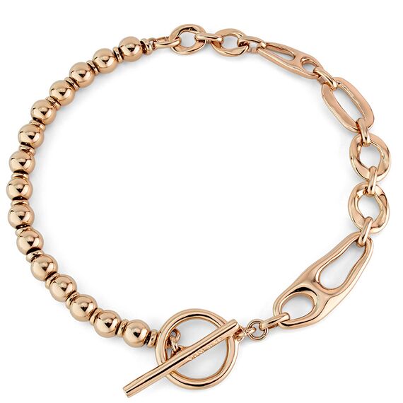 Золотое колье женское с комбинированными звеньями UNOde50 Cheerful, изображение 2