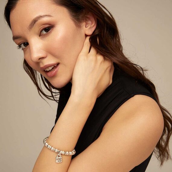 Серебряный браслет из сферических бусин UNOde50 Bohemian, Размер (мм): 155, изображение 5