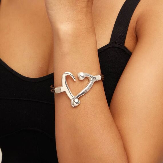 Кожаный браслет женский с серебром UNOde50 Love, Размер (мм): 165, изображение 2