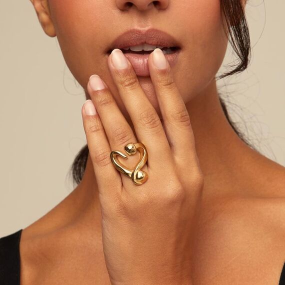 Золотое кольцо женское открытое Одна любовь UNOde50 One Love, Размер (мм): 17,3-17,7, изображение 3