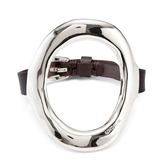 Серебряный браслет женский с натуральной кожей UNOde50 Thankful