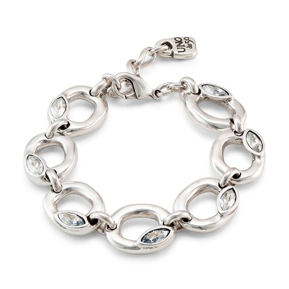 Серебряный браслет женский в виде цепи с кристаллами Сваровски UNOde50 Detail