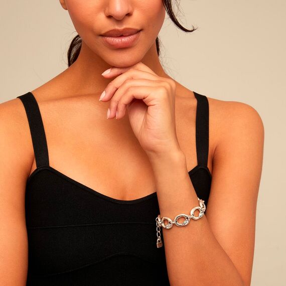 Серебряный браслет женский в виде цепи с кристаллами Сваровски UNOde50 Detail, изображение 4