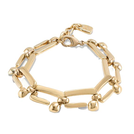 Золотой браслет женский из звеньев в виде изогнутых гвоздей UNOde50 Unusual