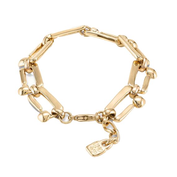 Золотой браслет женский из звеньев в виде изогнутых гвоздей UNOde50 Unusual, изображение 2